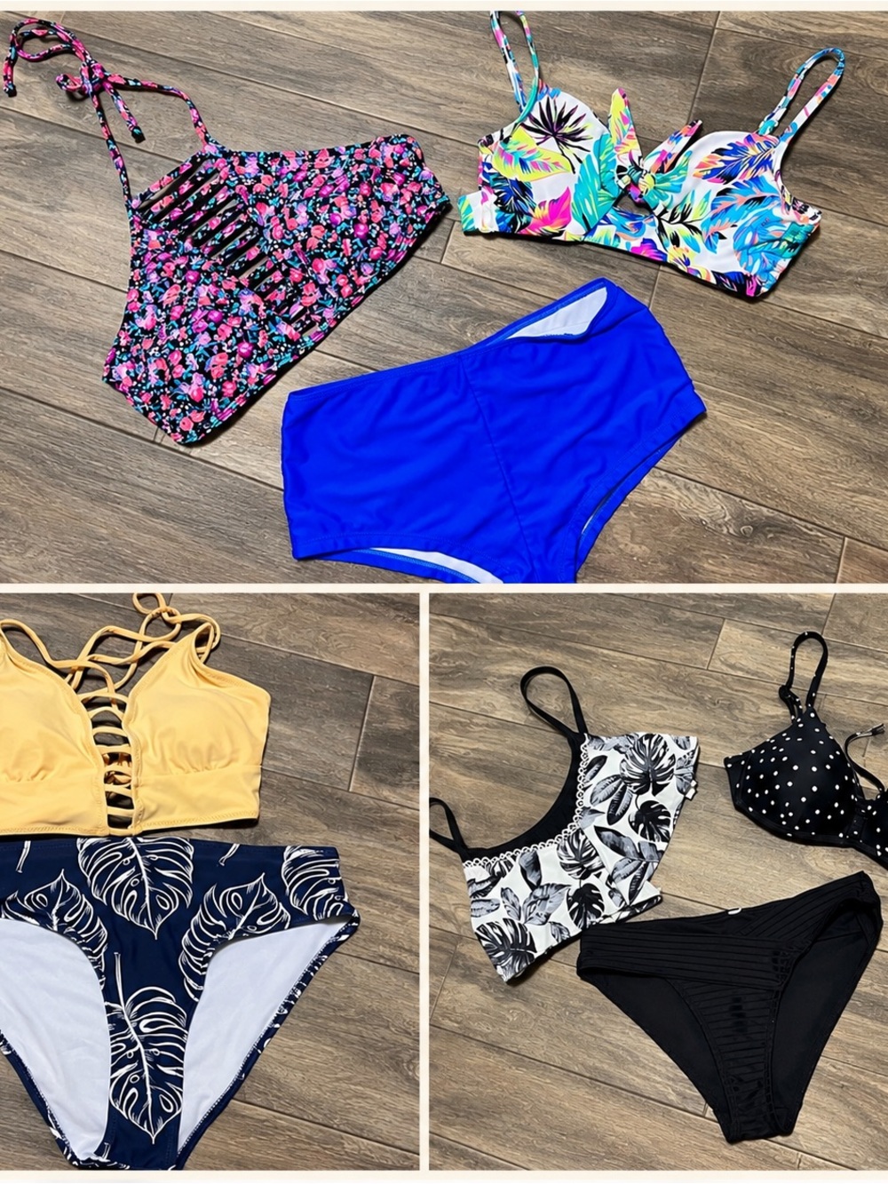 Multiples Women's Mixed Bikini Set - Black, Pink, Blue, Yellow, White